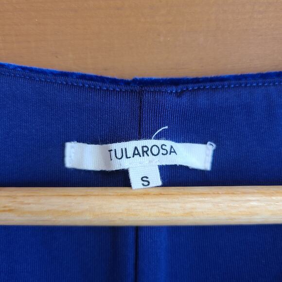 Tularosa Ryland Mini Dress Aegean Blue Velvet Long Sleeve Small Vneck Revolve - Picture 4 of 5